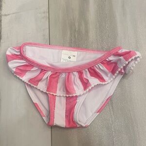 NWOT Snapper Rock Pink and White Striped Bikini Bottom with Ruffle, size 6-12 mo